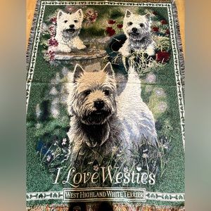 The Danbury Mint West Highland Terrier Westie tapestry cotton collector throw